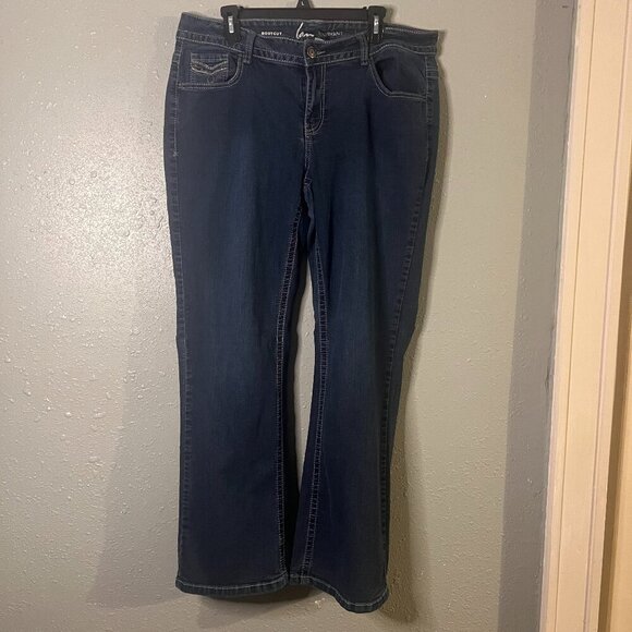 Lane Bryant Womens SZ 18 Bootcut Dark Wash Jeans Plus Size Slimming Retro Y2k 90 - Picture 1 of 11